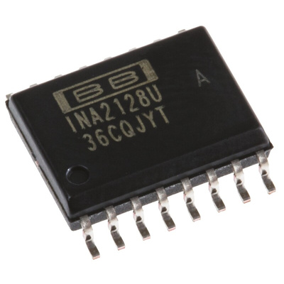 INA2128UA Texas Instruments, Instrumentation Amplifier, 125μV Offset 1.3MHz, 16-Pin SOIC