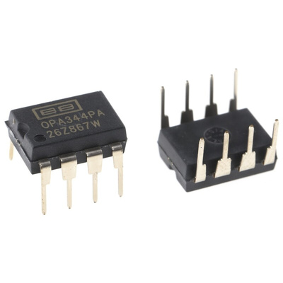 OPA344PA Texas Instruments, Precision, Op Amp, RRIO, 1MHz, 3 V, 5 V, 8-Pin PDIP