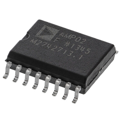 AMP02FSZ Analog Devices, Instrumentation Amplifier, 40μV Offset 1.2MHz, 16-Pin SOIC W