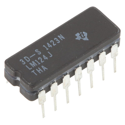 LM124J Texas Instruments, Op Amp, 1MHz, 3 → 32 V, 14-Pin CDIP