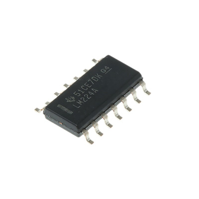LM224AD Texas Instruments, Precision, Op Amp, 1.2MHz, 5 → 28 V, 14-Pin SOIC