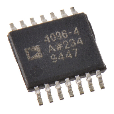 ADA4096-4ARUZ Analog Devices, Low Power, Op Amp, RRIO, 500kHz 1 kHz, 3 → 30 V, 14-Pin TSSOP