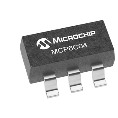 MCP6C04T-020E/CHY Microchip, Op Amps, 500kHz 6000 MHz, 2 → 5.5 V, 6-Pin SOT-23