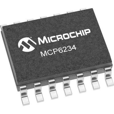 MCP6234T-E/ST Microchip, Op Amp, 300kHz, 1.8 V → 5.5 V V, 14-Pin TSSOP