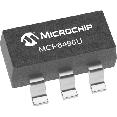 MCP6496UT-E/OT Microchip, Operational Amplifier, Op Amp, RRIO, 30MHz, 1.8 → 5.5 V, 5-Pin SOT-23