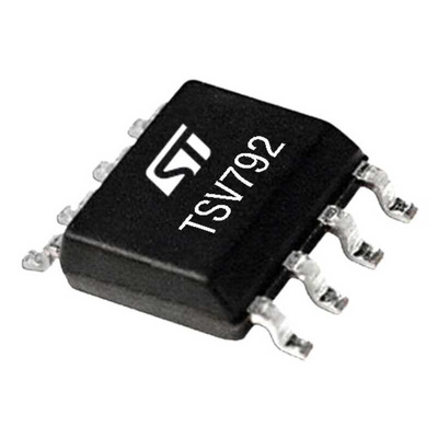 TSV792IDT STMicroelectronics, High Bandwidth, Op Amp, RRIO, 50MHz 50 MHz, 6 V, 8-Pin SO8
