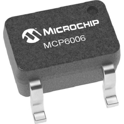 MCP6006UT-E/LT Microchip, Operational Amplifier, Op Amp, RRIO, 1MHz, 5.5 V, 5-Pin SC70-5