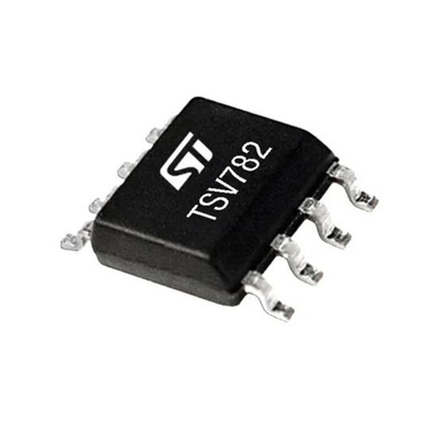 TSV782IDT STMicroelectronics, Op Amp Module 2, Rail to Rail Input/Output 120dB, 8-Pin SO8