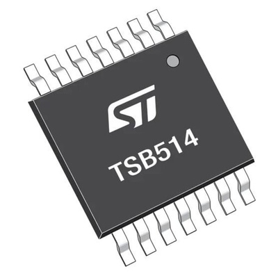 TSB514IYPT STMicroelectronics, Low Noise, Op Amps, RRIO, 6MHz, 14-Pin TSSOP14