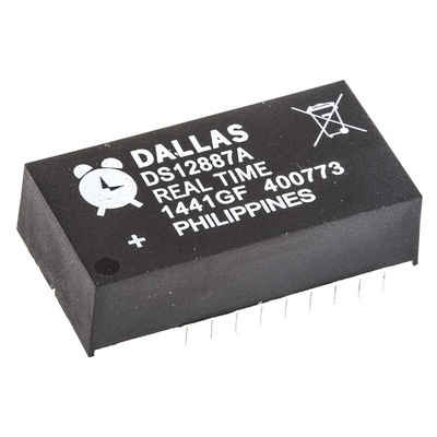 Maxim Integrated DS12887A+, Real Time Clock (RTC), 114B RAM Multiplexed, 24-Pin EDIP