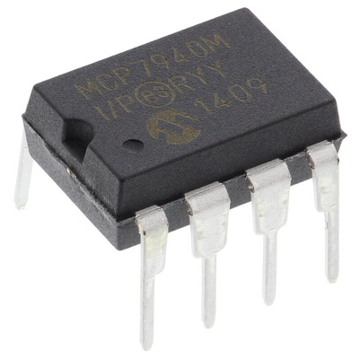 Microchip MCP7940M-I/P, Real Time Clock (RTC), 64B RAM Serial-I2C, 8-Pin PDIP
