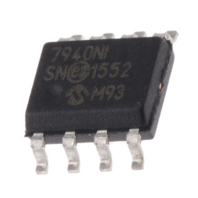 Microchip MCP7940N-I/SN, Real Time Clock (RTC), 64B RAM Serial-I2C, 8-Pin SOIC