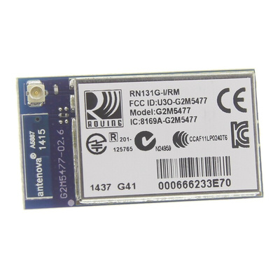 Microchip RN131G-I/RM 3 to 3.7V WiFi Module, IEEE 802.11 GPIO, SPI, UART