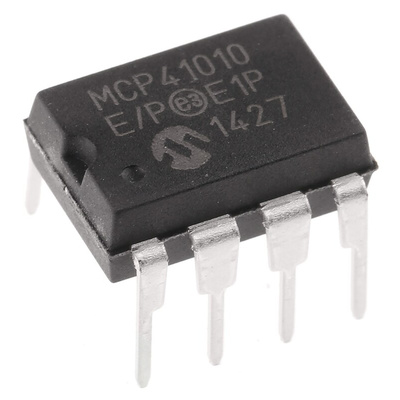 MCP41010-E/P, Digital Potentiometer 10kΩ 256-Position Linear Serial-SPI 8 Pin, PDIP