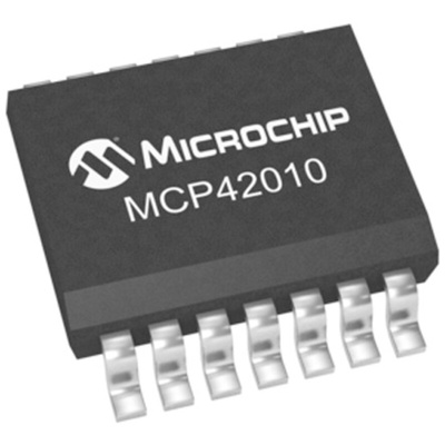 MCP42010-E/SL, Digital Potentiometer 10kΩ 256-Position Linear 2-Channel Serial-SPI 14 Pin, SOIC