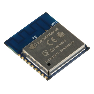 Espressif ESP-WROOM-02 2.5 to 3.6V WiFi Module, 802.11b, 802.11g, 802.11n GPIO, HSPI, I2C, I2S, IR, PWM, UART