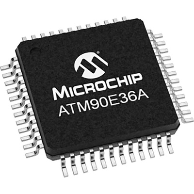 ATM90E36A-AU-Y,Analogue Front End IC, 7-Channel 16 bit SPI, 48-Pin TQFP