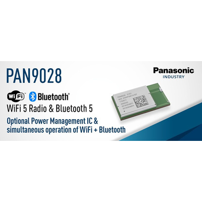 Panasonic ENWF9408A2EF 3.3V WiFi Module, 2.4 GHz IEEE Std. 802.11 b/g GPIO, SDIO, UART