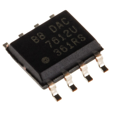 Texas Instruments, DAC Dual 12 bit-, 130ksps, Serial (SPI), 8-Pin SOIC