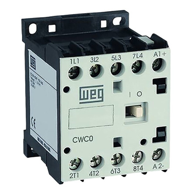 WEG CWC Series Contactor, 24 V ac Coil, 4-Pole, 7 A, 4NO, 690 V ac