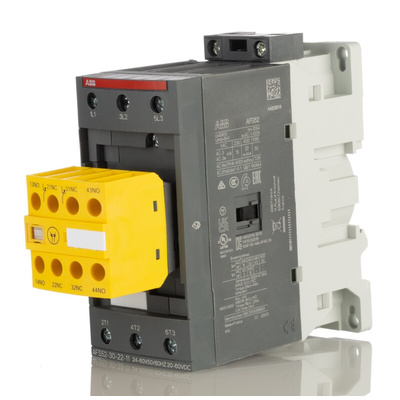 ABB Jokab AFS Series Contactor, 24 → 60 V ac Coil, 3-Pole, 100 A, 22 kW, 3NO, 600 V ac