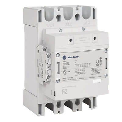 Allen Bradley 100-E Series Contactor, 100 → 250 V dc Coil, 3-Pole, 370 A, 200 kW, 1NO + 1NC, 400 V ac