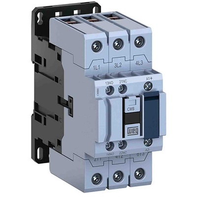 WEG Contactor, 230 V ac Coil, 3-Pole, 80 A, 37 kW, 1NO + 1NC