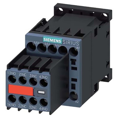 Siemens Reversing Contactor, 230 V ac Coil, 3-Pole, 16 A, 7.5 kW, 2NO + 2NC