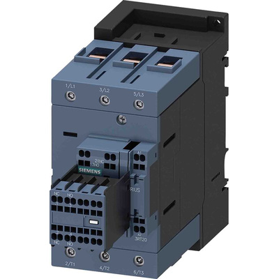 Siemens Contactor, 24 V dc Coil, 3-Pole, 95 A, 45 kW, 2NO + 2NC