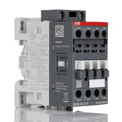 ABB Contactor, 250 → 500 V Coil, 3-Pole, 25 A, 5.5 kW, 3NO+1NC