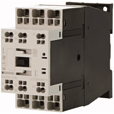 Eaton Contactor, 230 V ac Coil, 3-Pole, 38 A, 18.5 kW, 1 NC, 1 NO