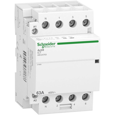 Schneider Electric Contactor, 240 V ac Coil, 4-Pole, 63 A, 4NO
