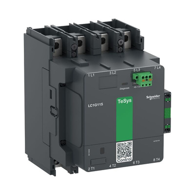 Schneider Electric LC1G115 Series Contactor, 100 → 250 V ac/dc Coil, 4-Pole, 250 A, 1 NO + 1 NC