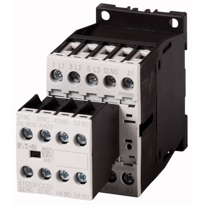 Eaton DILM Series Contactor, 220 V ac, 230 V dc Coil, 3-Pole, 21 kW, 1N/O