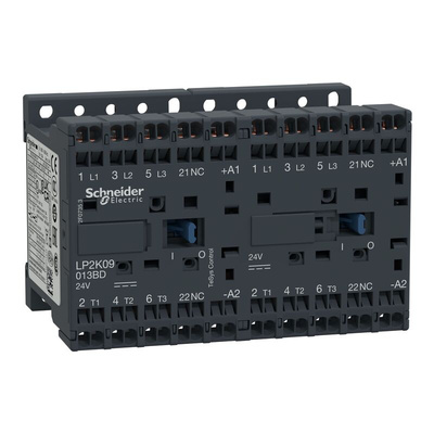 Schneider Electric LP2K Series Reversing Contactor, 24 V Coil, 3-Pole, 9 A, 1 NO + 1 NC