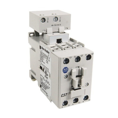 Rockwell Automation 100-C Series Contactor, 24 V dc Coil, 3-Pole, 37 A, 26 kW, 3NO, 690 V ac