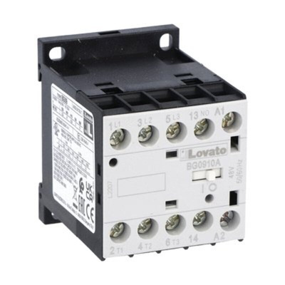 Lovato BG09 Series Contactor, 220 V ac Coil, 3-Pole, 9 A, 22 kW, 1NO, 690 V