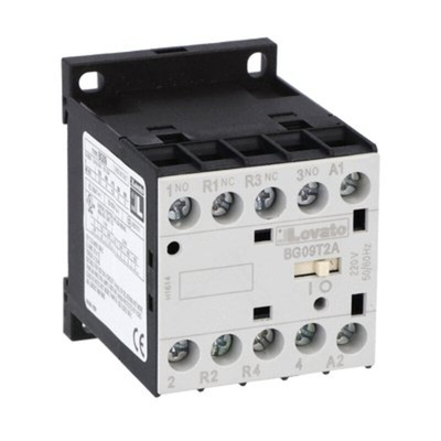 Lovato BG09 Series Contactor, 24 V Coil, 4-Pole, 9 A, 22 kW, 2NC, 2NO, 690 V