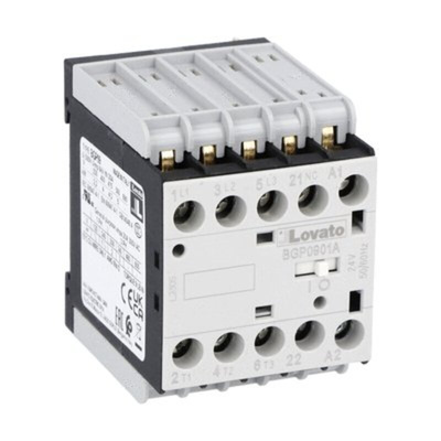 Lovato BGP09 Series Contactor, 60 V Coil, 3-Pole, 9 A, 5 kW, 1NC, 690 V