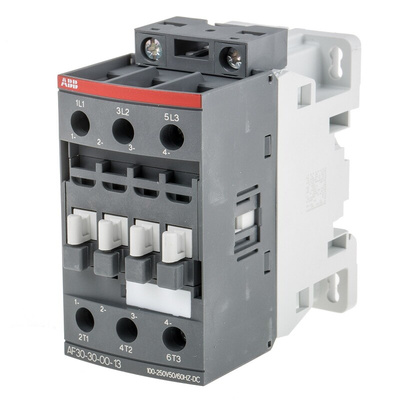 ABB AF Series Contactor, 230 V dc Coil, 3-Pole, 21 A, 15 kW, 3NO, 690 V ac