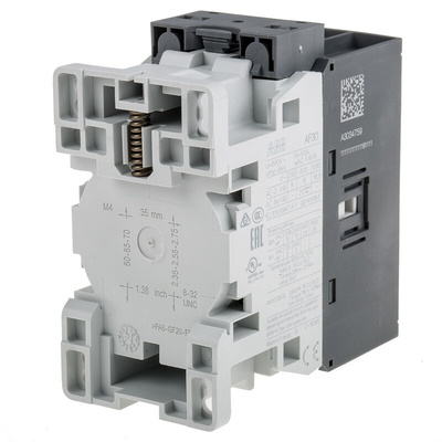 ABB AF Series Contactor, 230 V dc Coil, 3-Pole, 21 A, 15 kW, 3NO, 690 V ac