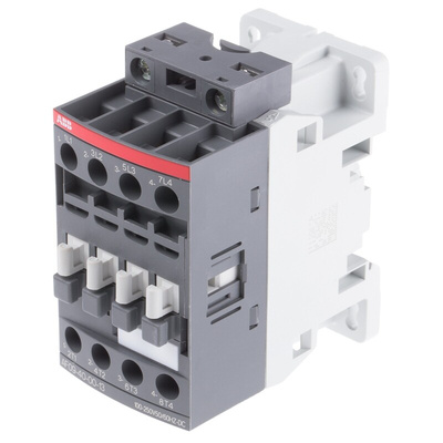 ABB AF Series Contactor, 230 V ac Coil, 4-Pole, 25 A, 4 kW, 4NO, 690 V ac