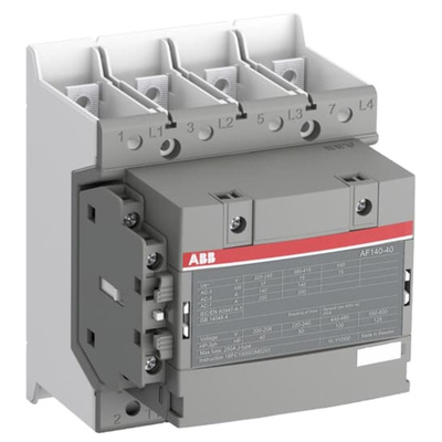 ABB AF Series Contactor, 230 V ac Coil, 4-Pole, 200 A, 75 kW, 4NO, 690 V ac