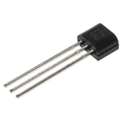 Diodes Inc ZTX450 NPN Transistor, 1 A, 45 V, 3-Pin TO-92
