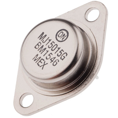 onsemi MJ15015G NPN Transistor, 15 A, 120 V, 2-Pin TO-204