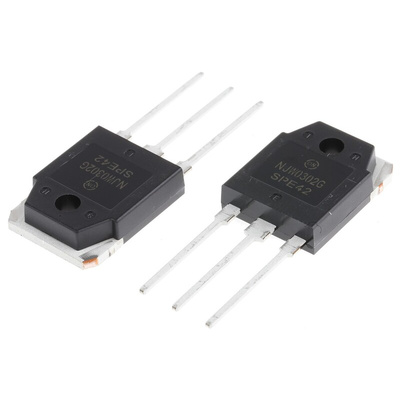 onsemi NJW0302G PNP Transistor, -15 A, -250 V, 3-Pin TO-3P