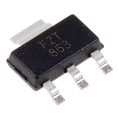 Diodes Inc FZT853TA NPN Transistor, 6 A, 100 V, 3 + Tab-Pin SOT-223