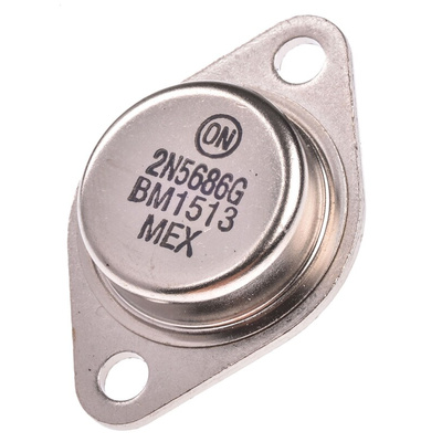 onsemi 2N5686G NPN Transistor, 50 A, 80 V, 2-Pin TO-204