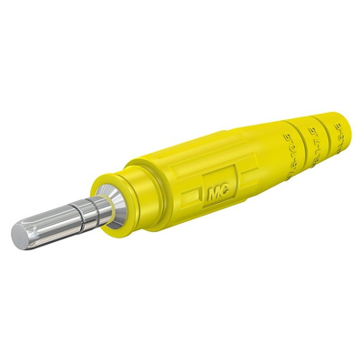 Staubli Yellow Male Test Plug - Crimp Termination, 600V, 80A