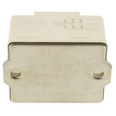 Semikron Bridge Rectifier Module, 60A, 1200V, 3-phase, 5-Pin